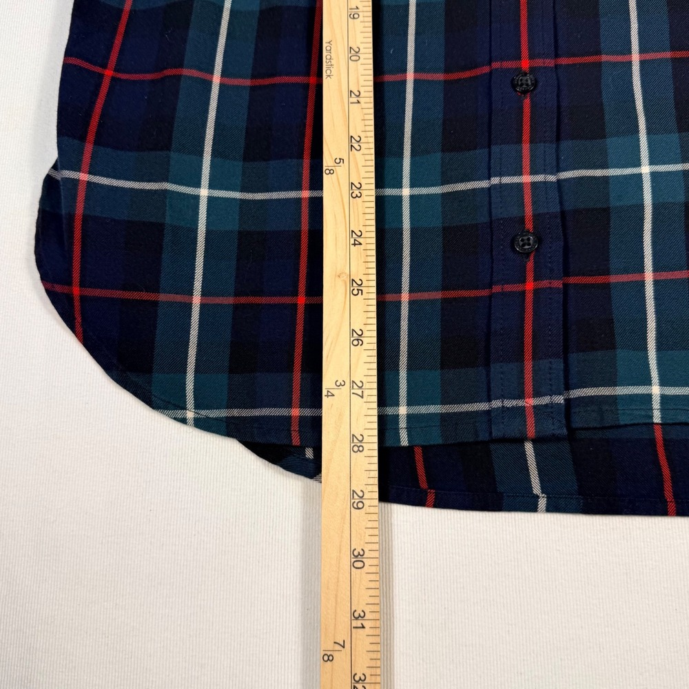 Lauren Ralph Lauren Womens M Plaid Monogram Button Down Dark Academia Preppy - Picture 5 of 16